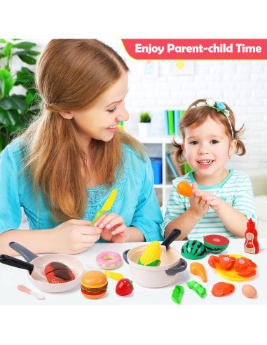Conjunto de Juguetes de Comida HOLYFUN 34 Piezas para Cocina Infantil