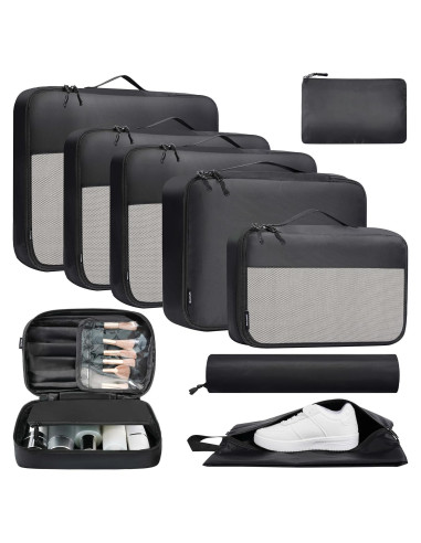 Set de Cubos de Empaque BAGAIL 9 Piezas para Viajes