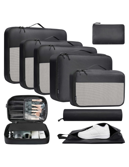 Set de Cubos de Empaque BAGAIL 9 Piezas para Viajes