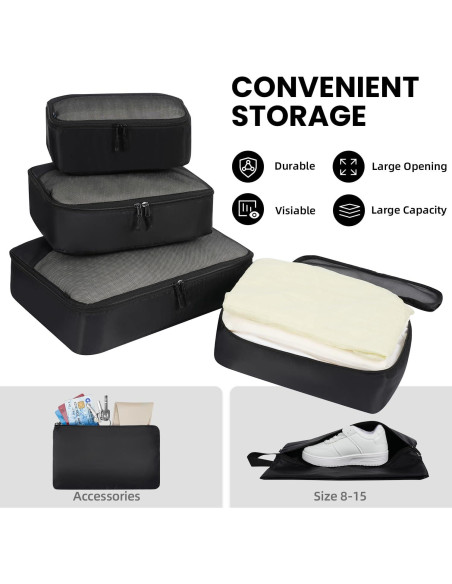 Set de Cubos de Empaque BAGAIL 9 Piezas para Viajes