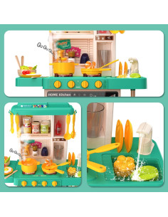 Juego de Cocina Interactivo POFJOEQ 50 Piezas Verde 2-12 Años 2