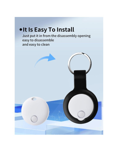 Funda de Silicona UYRUREL para Reyke Smart Tags - Negra (2 Pzas)