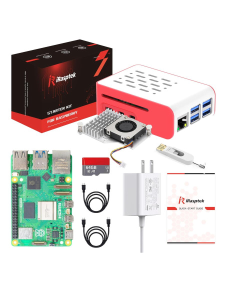 Kit Raspberry Pi 5 iRasptek 4GB RAM 64GB OS Bookworm
