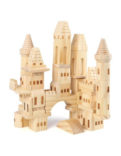 75 Piezas Bloques de Castillo de Madera Garlictoys 33x25.4cm