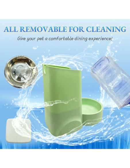 Comedero Automático Hamiledyi 2.8L Acero Inoxidable Verde Claro