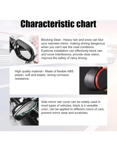 Protector de Lluvia para Espejo Retrovisor Stymart 2 Pcs Universal