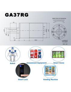 Motor de Engranaje Eléctrico Greartisan 12V 10RPM Alto Par 2
