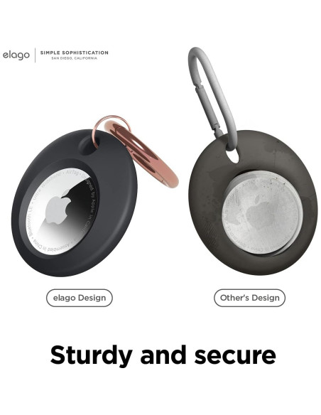 Funda Básica elago para AirTag - Silicona Grado Alimenticio, Negro