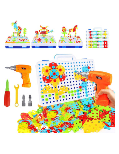 Juguete de Taladro Eléctrico HAPTIME 237 Piezas STEM 3-9 Años