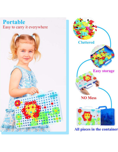 Juguete de Taladro Eléctrico HAPTIME 237 Piezas STEM 3-9 Años