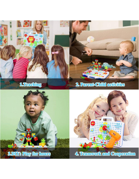 Juguete de Taladro Eléctrico HAPTIME 237 Piezas STEM 3-9 Años