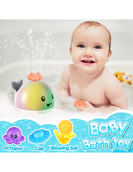 Juguete de Baño Ballena Gigilli con Luz y 4 Modos de Rociado