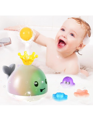 Juguete de Baño Ballena Gigilli con Luz y 4 Modos de Rociado