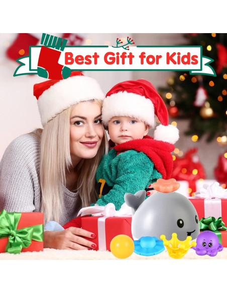 Juguete de Baño Ballena Gigilli con Luz y 4 Modos de Rociado