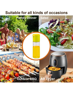 Rociador de Aceite RFetomax 285ml Vidrio Verde 2 en 1 2