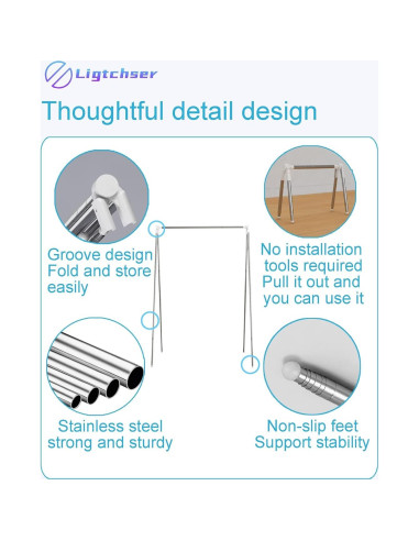 Perchero Plegable Ligtchser Blanco para Viajes y Camping