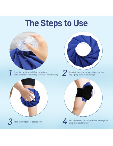 Bolsa de Hielo Reutilizable Fythao 28 cm con Faja Soporte