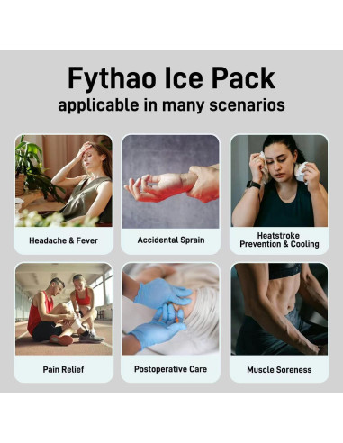 Bolsa de Hielo Reutilizable Fythao 28 cm con Faja Soporte