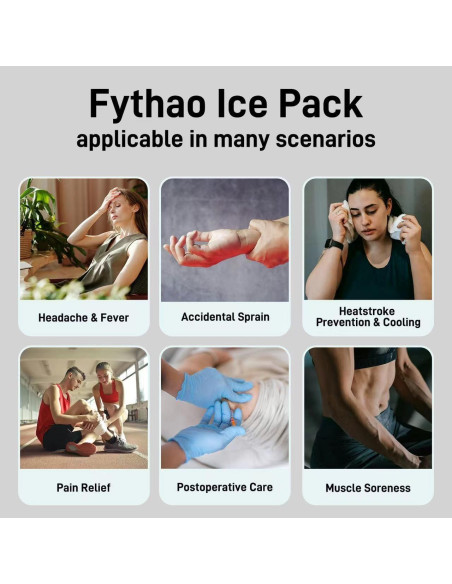 Bolsa de Hielo Reutilizable Fythao 28 cm con Faja Soporte