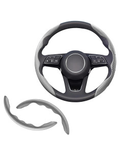 Funda de Volante Antideslizante Lunwag Fibra de Carbono Gris