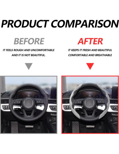 Funda de Volante Antideslizante Lunwag Fibra de Carbono Gris