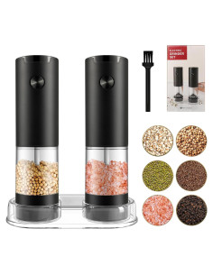 Juego de Molinillos Eléctricos de Sal y Pimienta Jeadiuwe