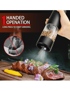 Juego de Molinillos Eléctricos de Sal y Pimienta Jeadiuwe 2