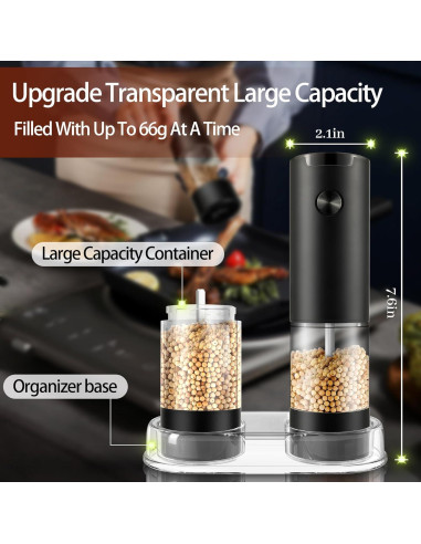 Juego de Molinillos Eléctricos de Sal y Pimienta Jeadiuwe