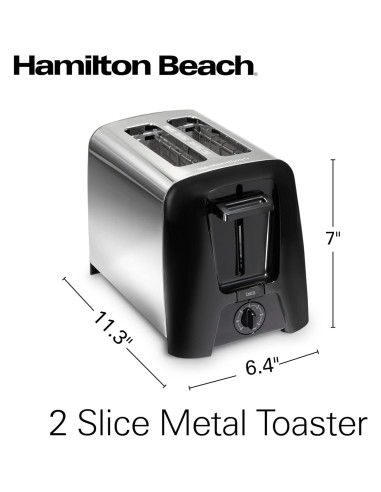 Tostadora Hamilton Beach 2 Rebanadas Negra con Ranuras Anchas