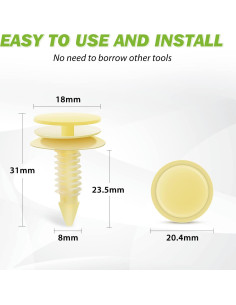 Clips de Retención Frokom para Automóvil 25Pcs Nylon 8mm 2