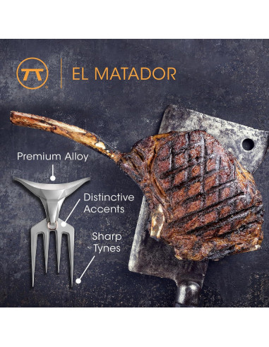 Tenedor de Carne Outset El Matador Acero Inoxidable 17.78 cm