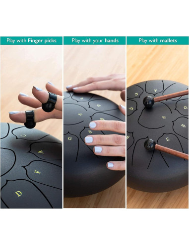 Juego de tambor de lengua Cadushki 10" acero inoxidable 11 notas