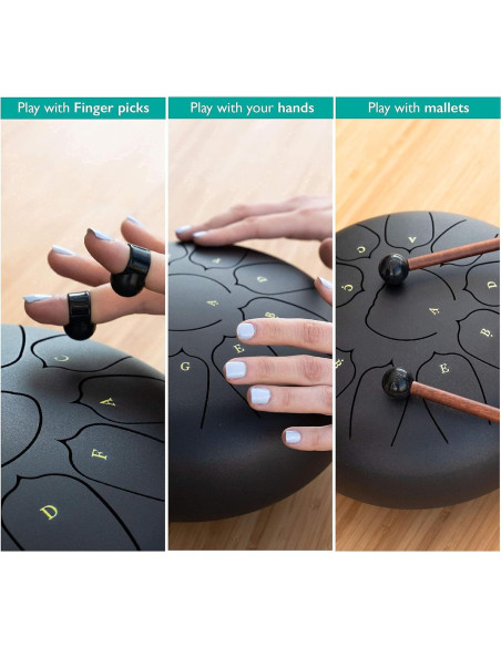 Juego de tambor de lengua Cadushki 10" acero inoxidable 11 notas