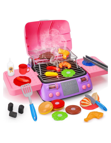 Juego de Barbacoa Rosa AugToy para Niños 2-8 Años con Sonido