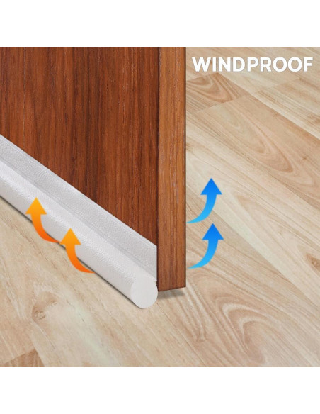 2 Tapones de Corrientes de Aire KAKULO 94 cm Ajustables Blancos