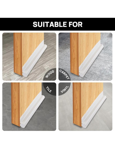 2 Tapones de Corrientes de Aire KAKULO 94 cm Ajustables Blancos