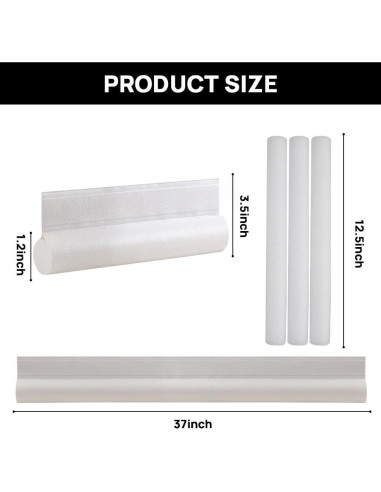 2 Tapones de Corrientes de Aire KAKULO 94 cm Ajustables Blancos