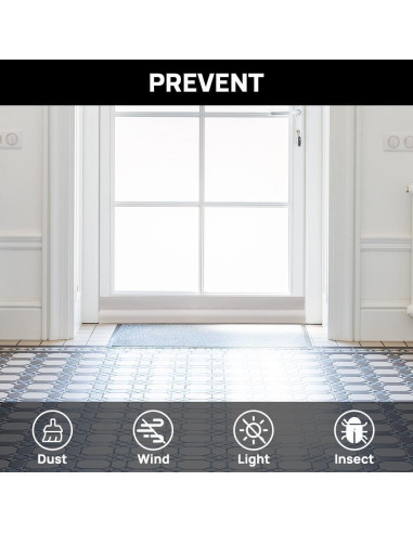 2 Tapones de Corrientes de Aire KAKULO 94 cm Ajustables Blancos