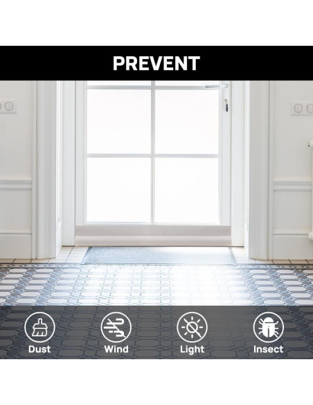 2 Tapones de Corrientes de Aire KAKULO 94 cm Ajustables Blancos