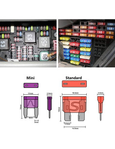 Kit de Fusibles Automotrices 140 Pcs Qizpcer Estándar y Mini 2