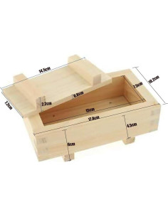Molde de Sushi Prensado JapanBargain 18x10 cm de Madera 2