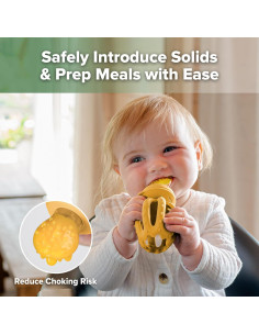 Alimentador de Frutas Haakaa Pulpo Mostaza + Moldes Helado 2