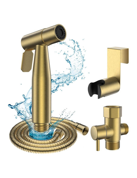 Rociador de Bidet FREDI Oro Cepillado, Acero Inoxidable, 1 Paquete