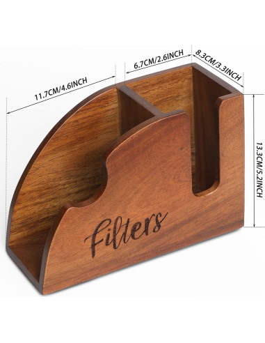 Soporte de Filtros de Café de Madera Acacia 2 en 1 para V60 y K-Cup