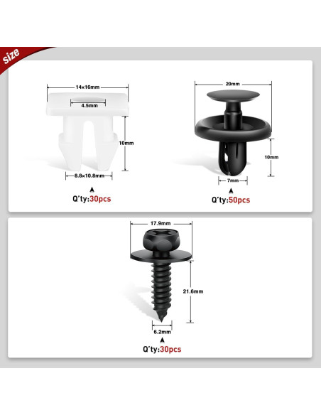 Kit 101 Clips Retenedores Nilight para Toyota y Lexus