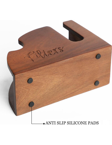 Soporte de Filtros de Café de Madera Acacia 2 en 1 para V60 y K-Cup