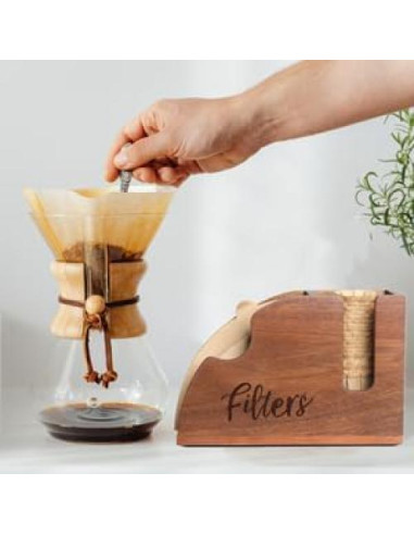 Soporte de Filtros de Café de Madera Acacia 2 en 1 para V60 y K-Cup