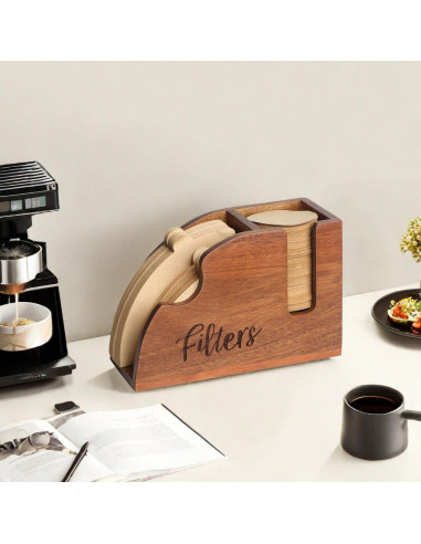 Soporte de Filtros de Café de Madera Acacia 2 en 1 para V60 y K-Cup