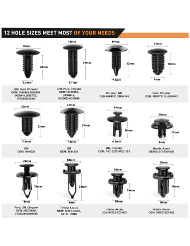 Kit de Sujetadores de Retención GOOACC 700 Piezas Nylon