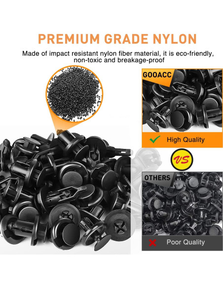 Kit de Sujetadores de Retención GOOACC 700 Piezas Nylon